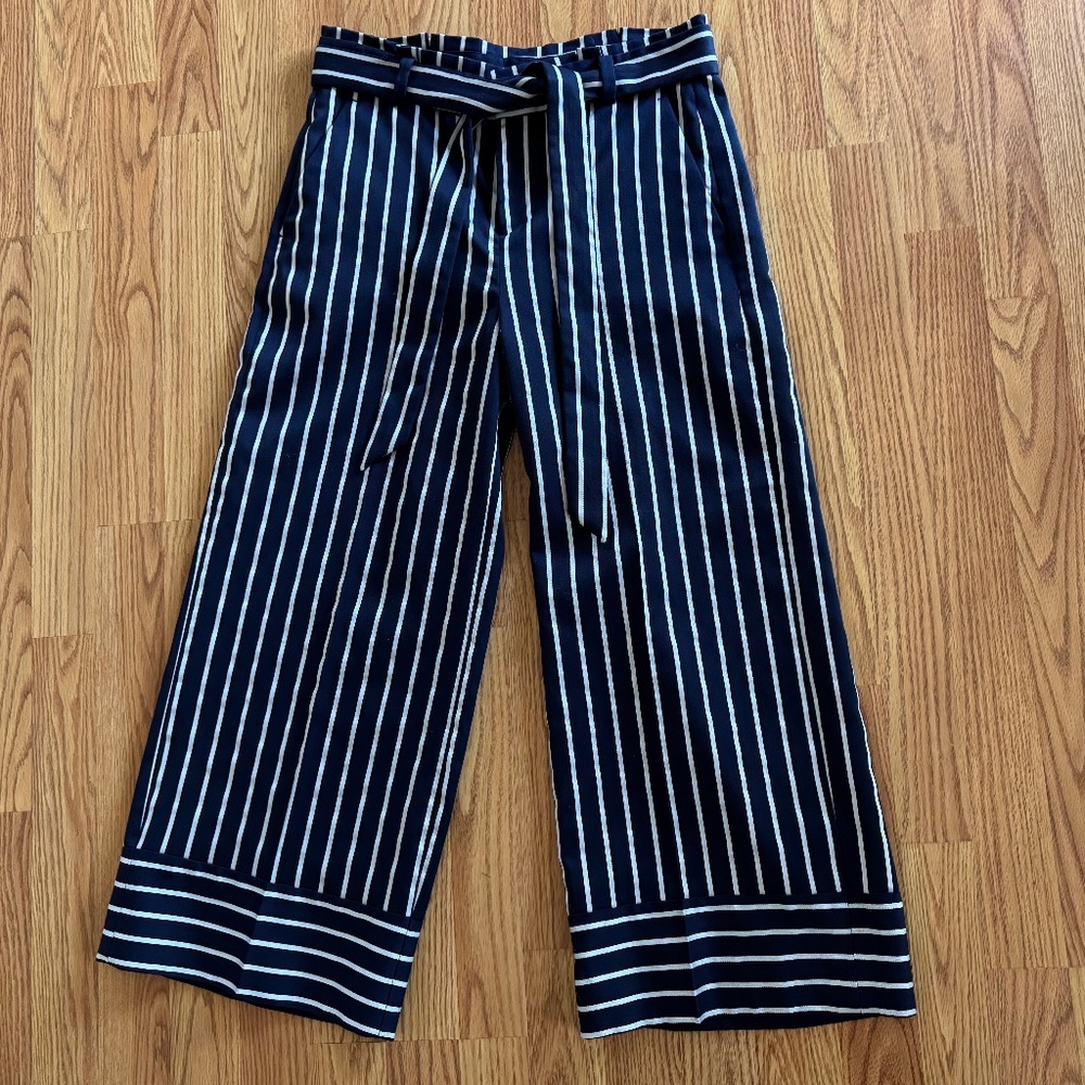 Banana Republic Navy Striped Capris